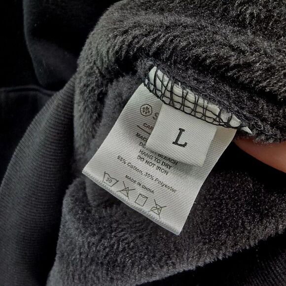 Spark Paws Hoodie Large Black Colorblock Pullover Sweatshirt Purple Fleece Cyber - Picture 4 of 12